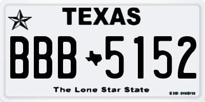 TX license plate BBB5152