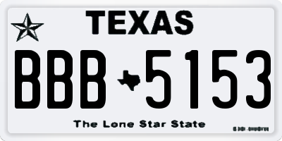 TX license plate BBB5153