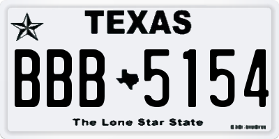 TX license plate BBB5154