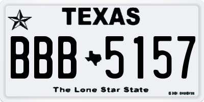 TX license plate BBB5157