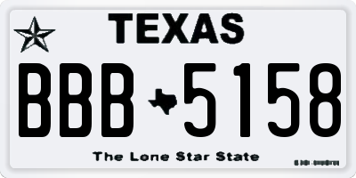 TX license plate BBB5158