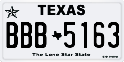 TX license plate BBB5163