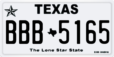 TX license plate BBB5165