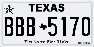 TX license plate BBB5170