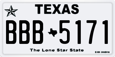 TX license plate BBB5171