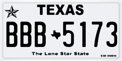 TX license plate BBB5173