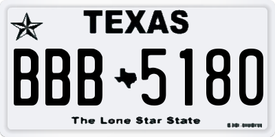 TX license plate BBB5180