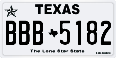 TX license plate BBB5182