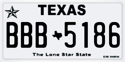 TX license plate BBB5186