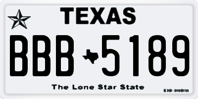 TX license plate BBB5189