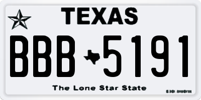 TX license plate BBB5191