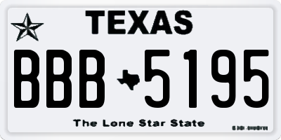 TX license plate BBB5195