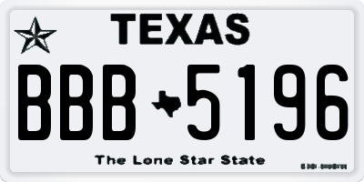 TX license plate BBB5196