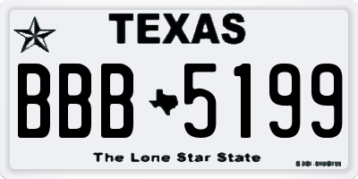 TX license plate BBB5199