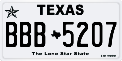 TX license plate BBB5207