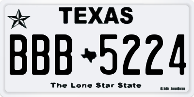 TX license plate BBB5224