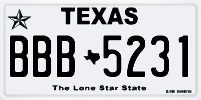 TX license plate BBB5231