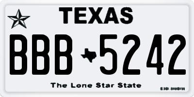 TX license plate BBB5242