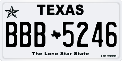 TX license plate BBB5246