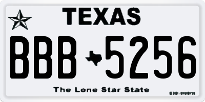 TX license plate BBB5256