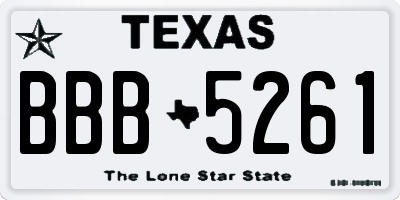 TX license plate BBB5261