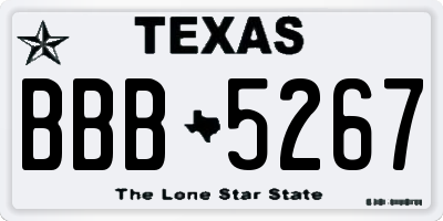 TX license plate BBB5267