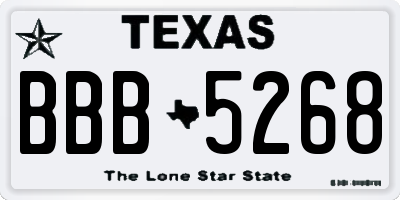 TX license plate BBB5268