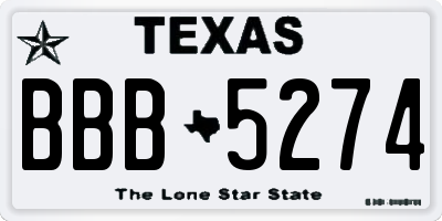TX license plate BBB5274