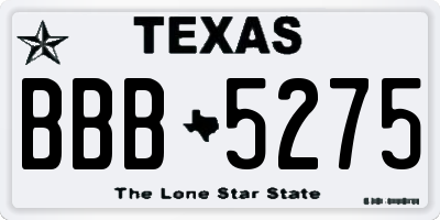 TX license plate BBB5275