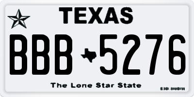 TX license plate BBB5276