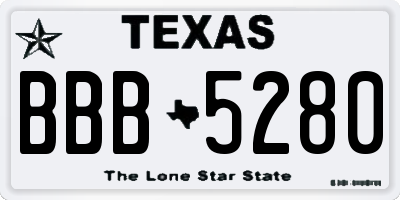 TX license plate BBB5280