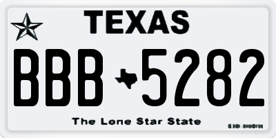 TX license plate BBB5282