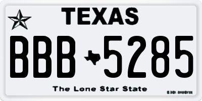 TX license plate BBB5285