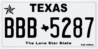 TX license plate BBB5287
