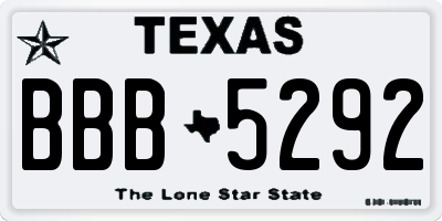 TX license plate BBB5292