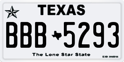 TX license plate BBB5293