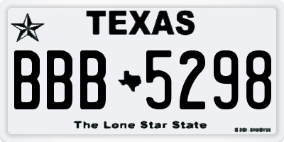 TX license plate BBB5298