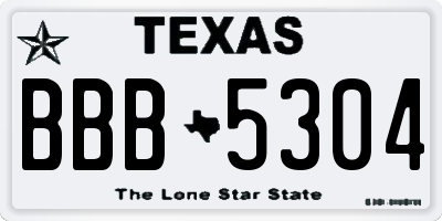 TX license plate BBB5304