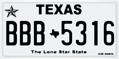 TX license plate BBB5316