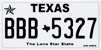 TX license plate BBB5327