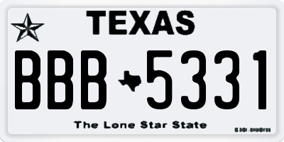 TX license plate BBB5331