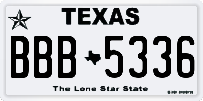 TX license plate BBB5336