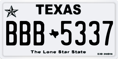 TX license plate BBB5337