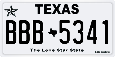 TX license plate BBB5341