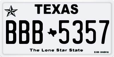 TX license plate BBB5357