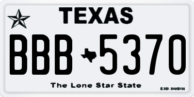 TX license plate BBB5370