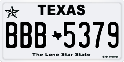 TX license plate BBB5379