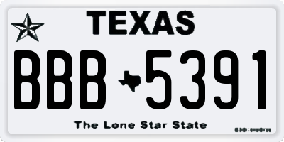 TX license plate BBB5391