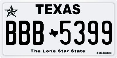 TX license plate BBB5399