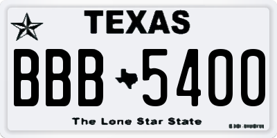 TX license plate BBB5400